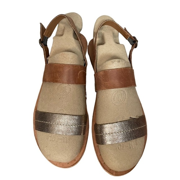 FRYE Ally 2 Band Sling Sandal Italian Leather Brown, Bronze, 10M - Picture 1 of 9